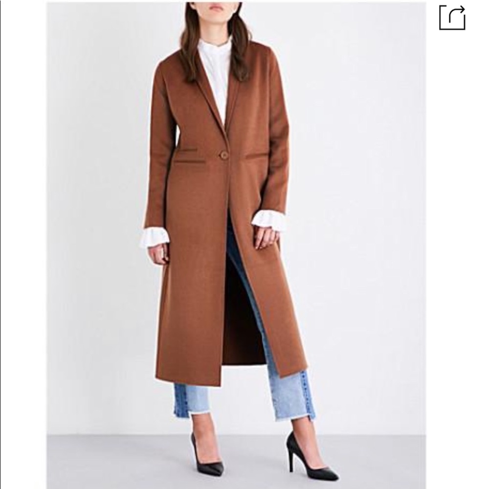 Maje Cognac Brown Wool Coat - Brand New
